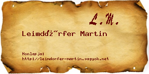Leimdörfer Martin névjegykártya